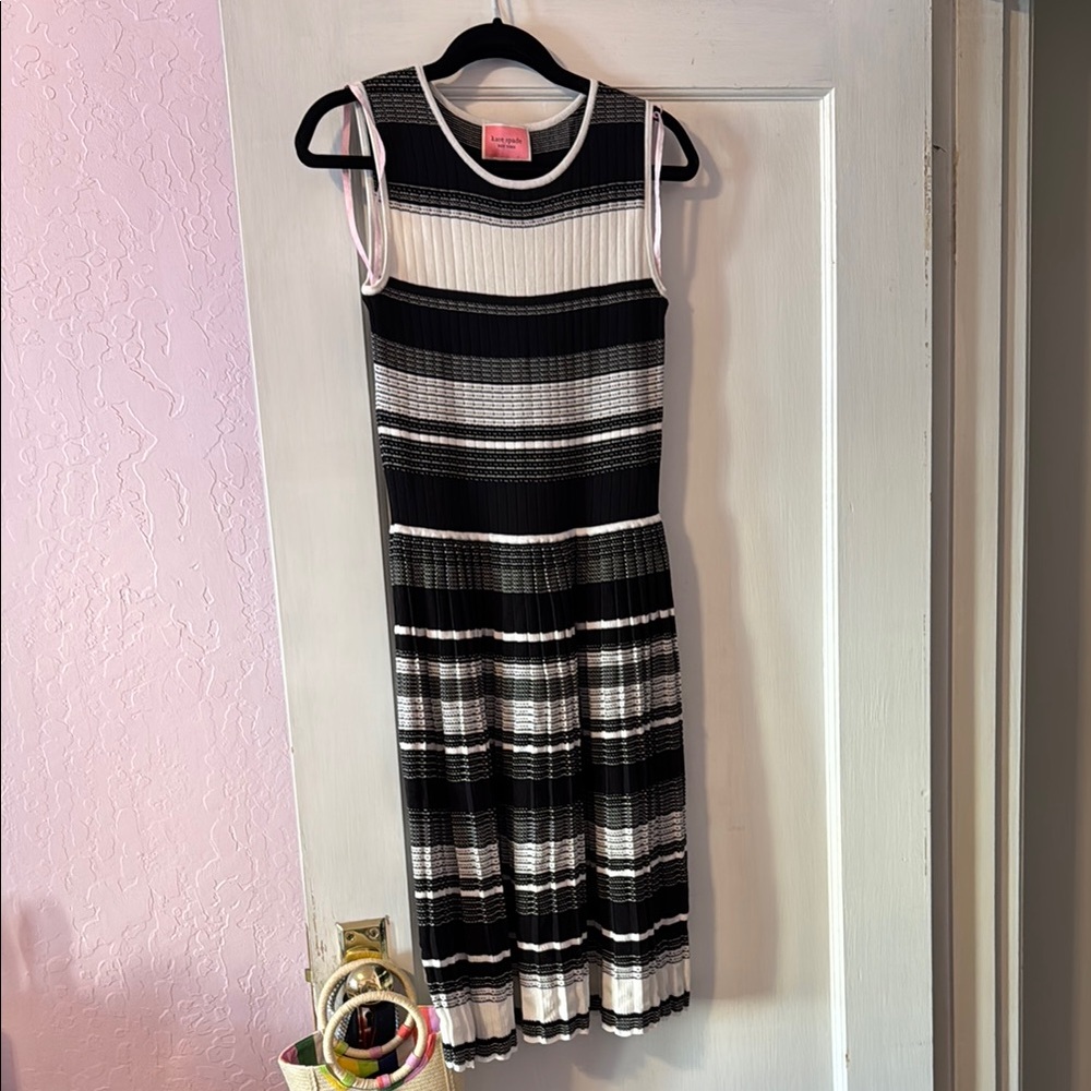 Kate Spade, like new, Black and White Striped Dress